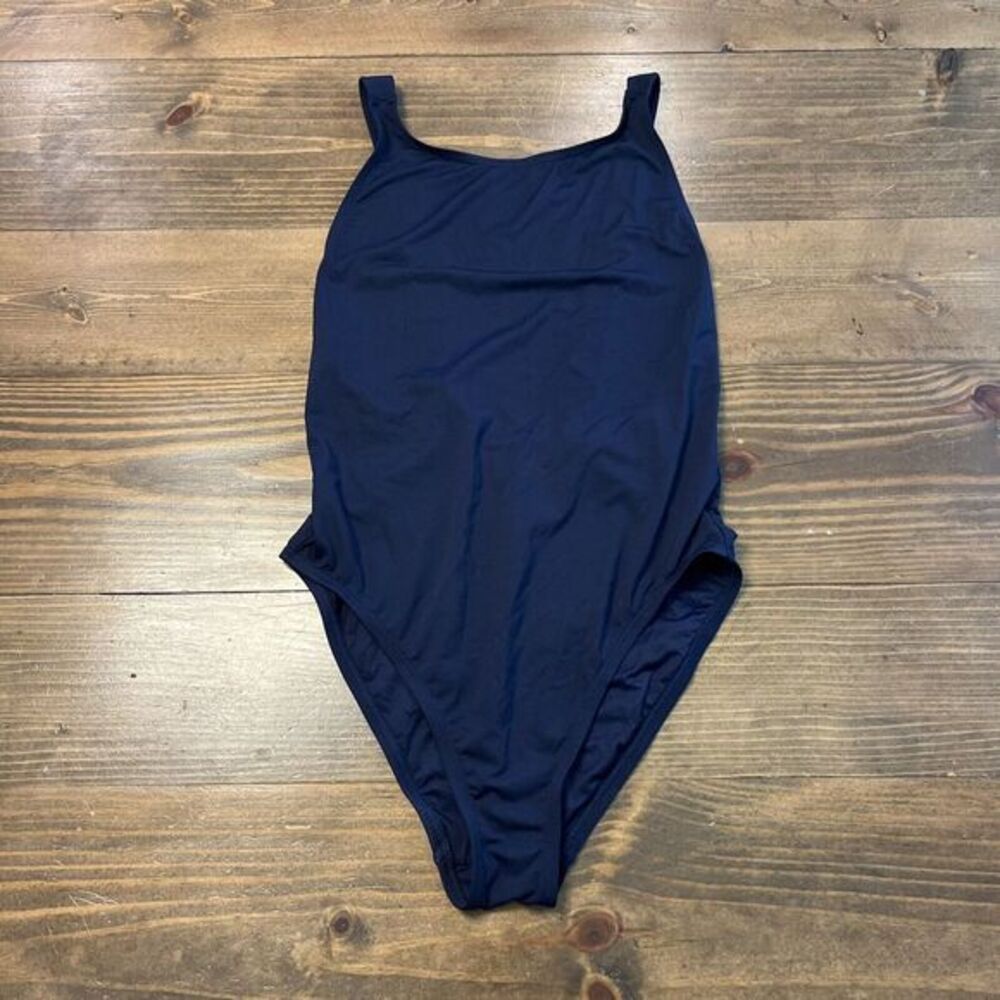 Andie The Marco One Piece Swimsuit Navy Blue Size Large Beach Classic Prep